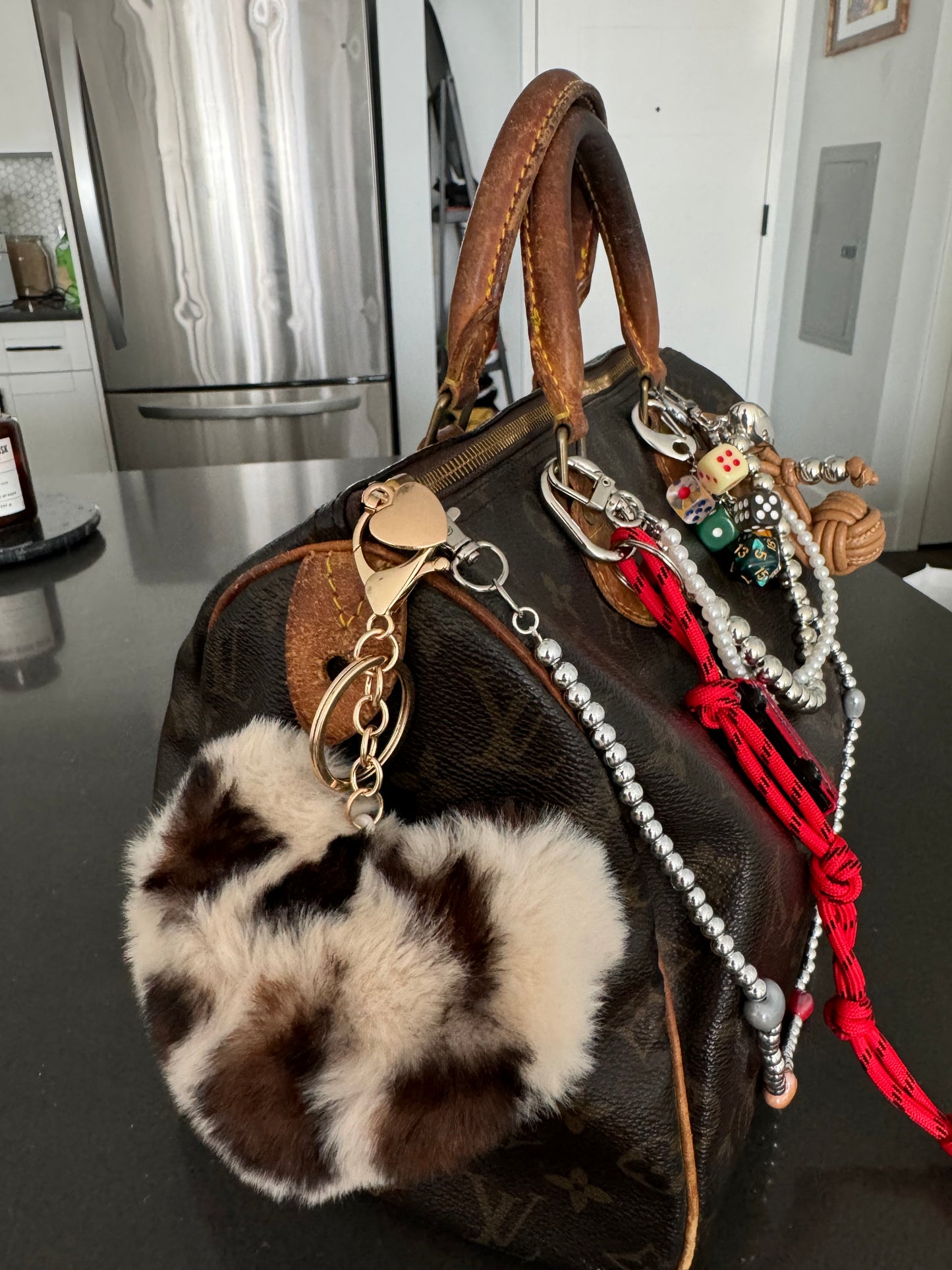 Customized Vintage Louis Vuitton Speedy 30 - Silver Bead Edition