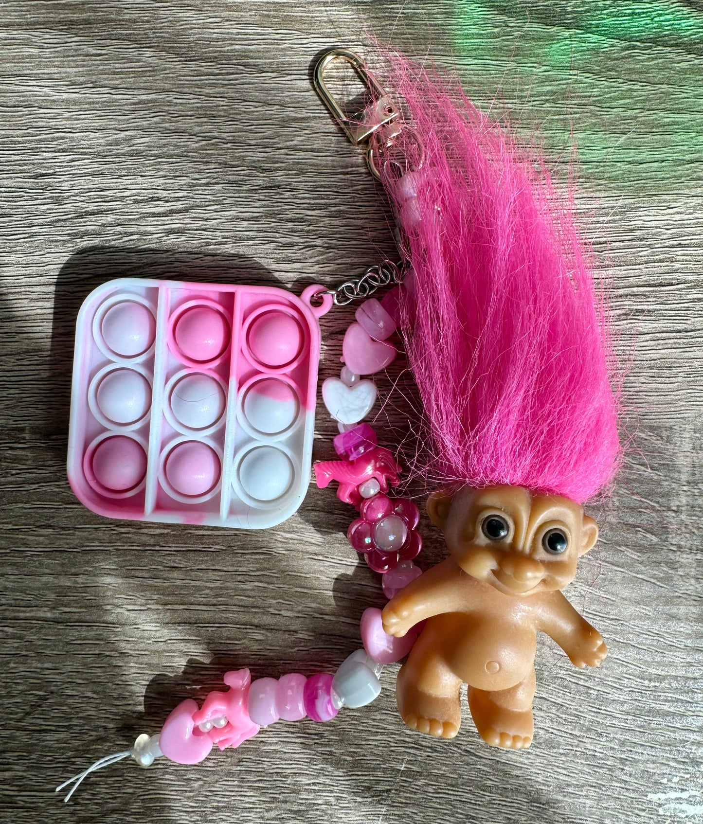 Pink Troll Doll Bag Charm