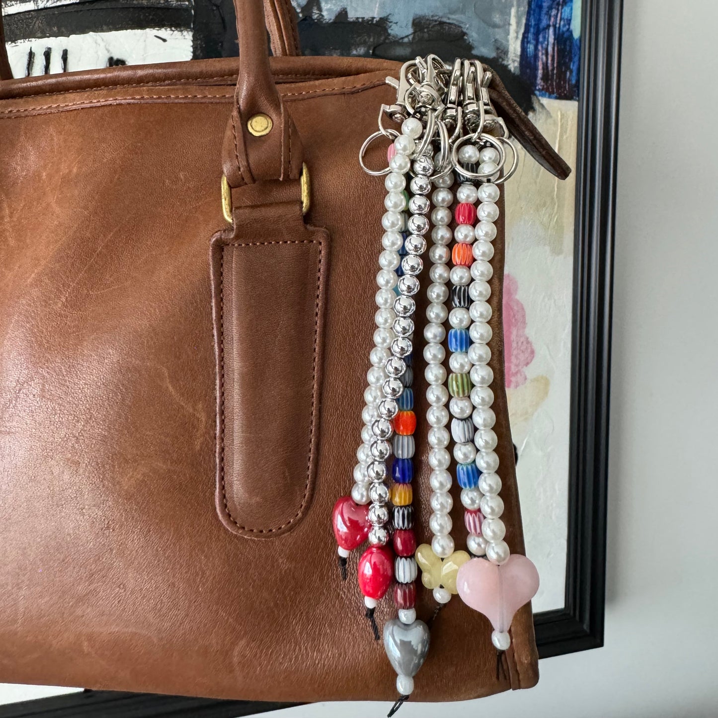 Silver and Pearl Bag Charms