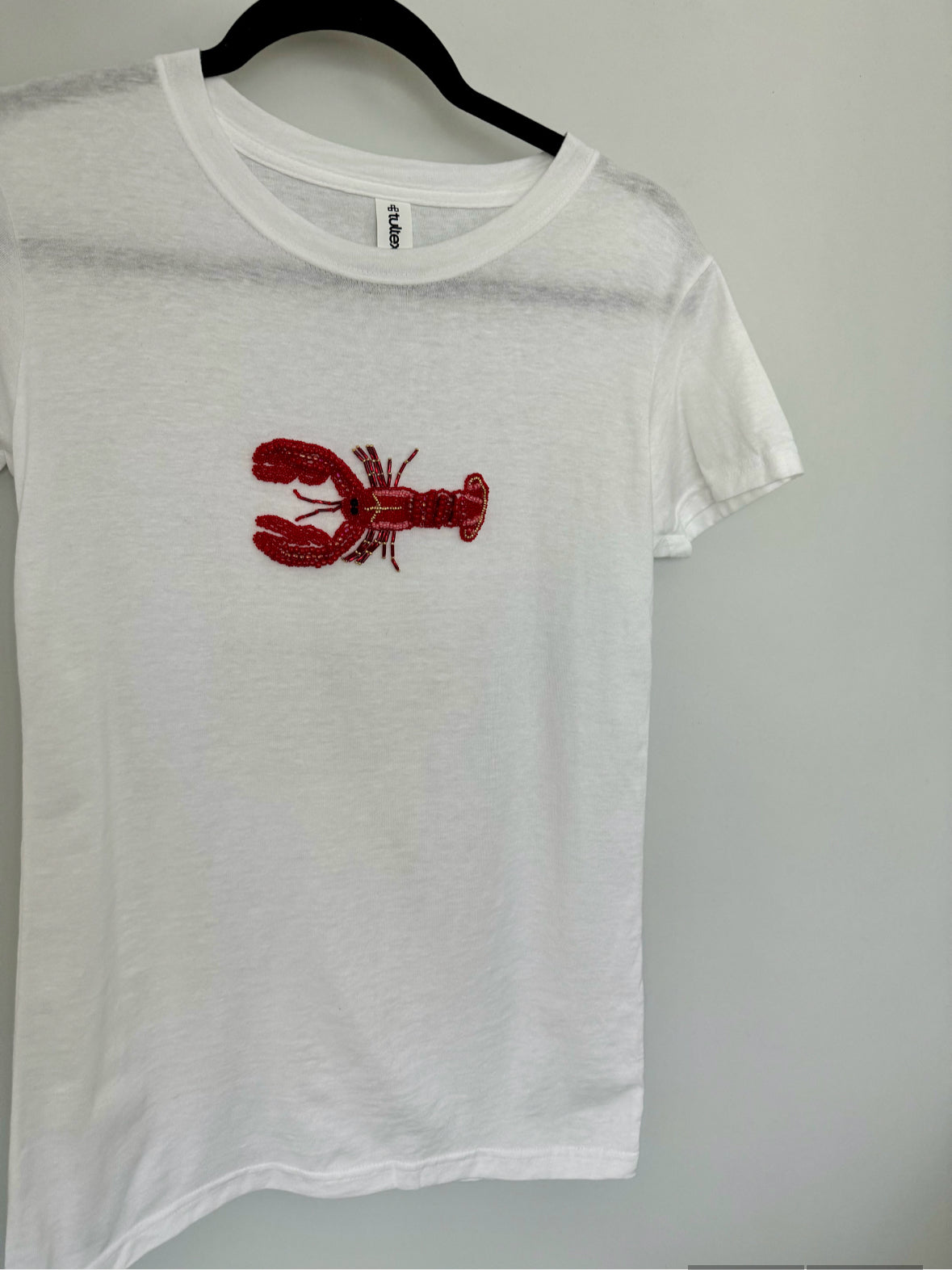Embroidered Beaded Lobster Shirt