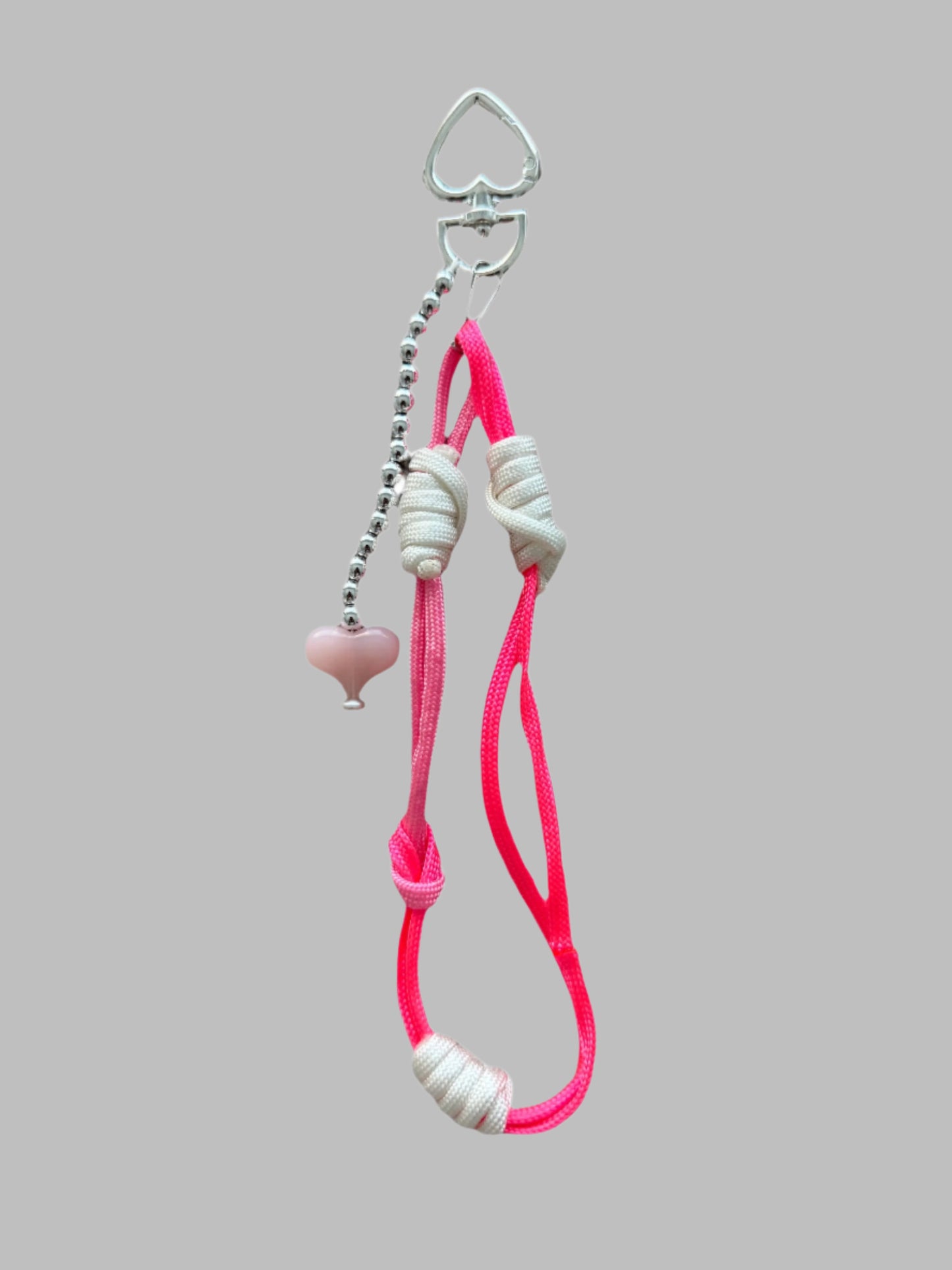 Pink Cord Silver Charm