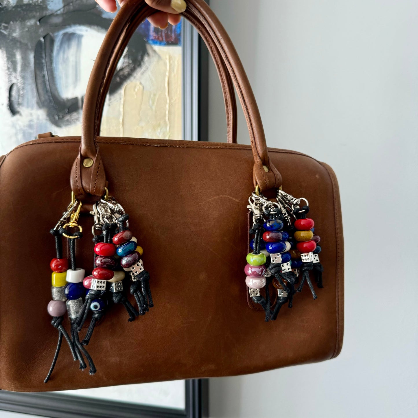 Ceramic Dice Bag Charm