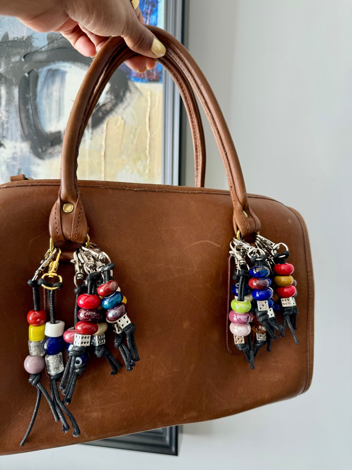 Ceramic Dice Bag Charm