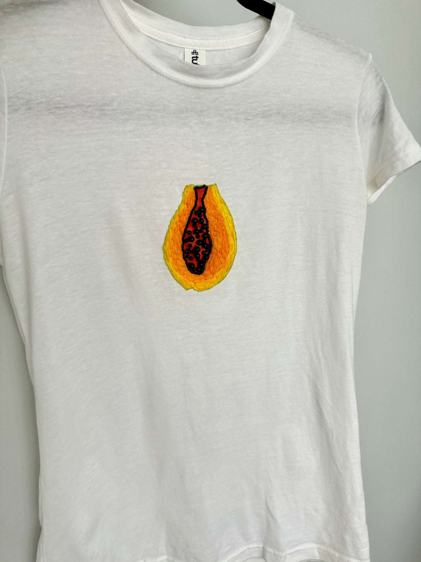 Embroidered Beaded Papaya