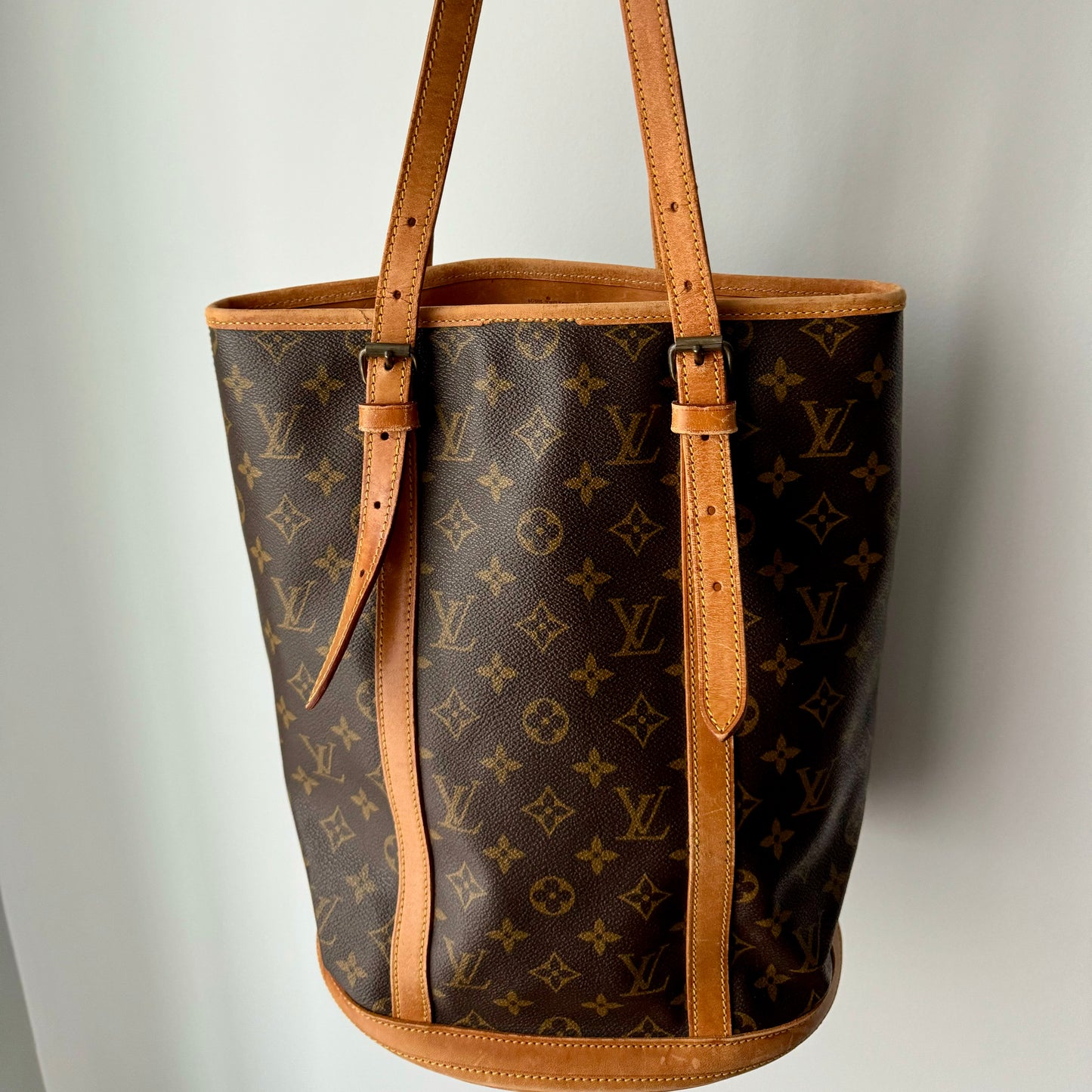 Vintage Louis Vuitton Bucket Bag GM Brown Canvas