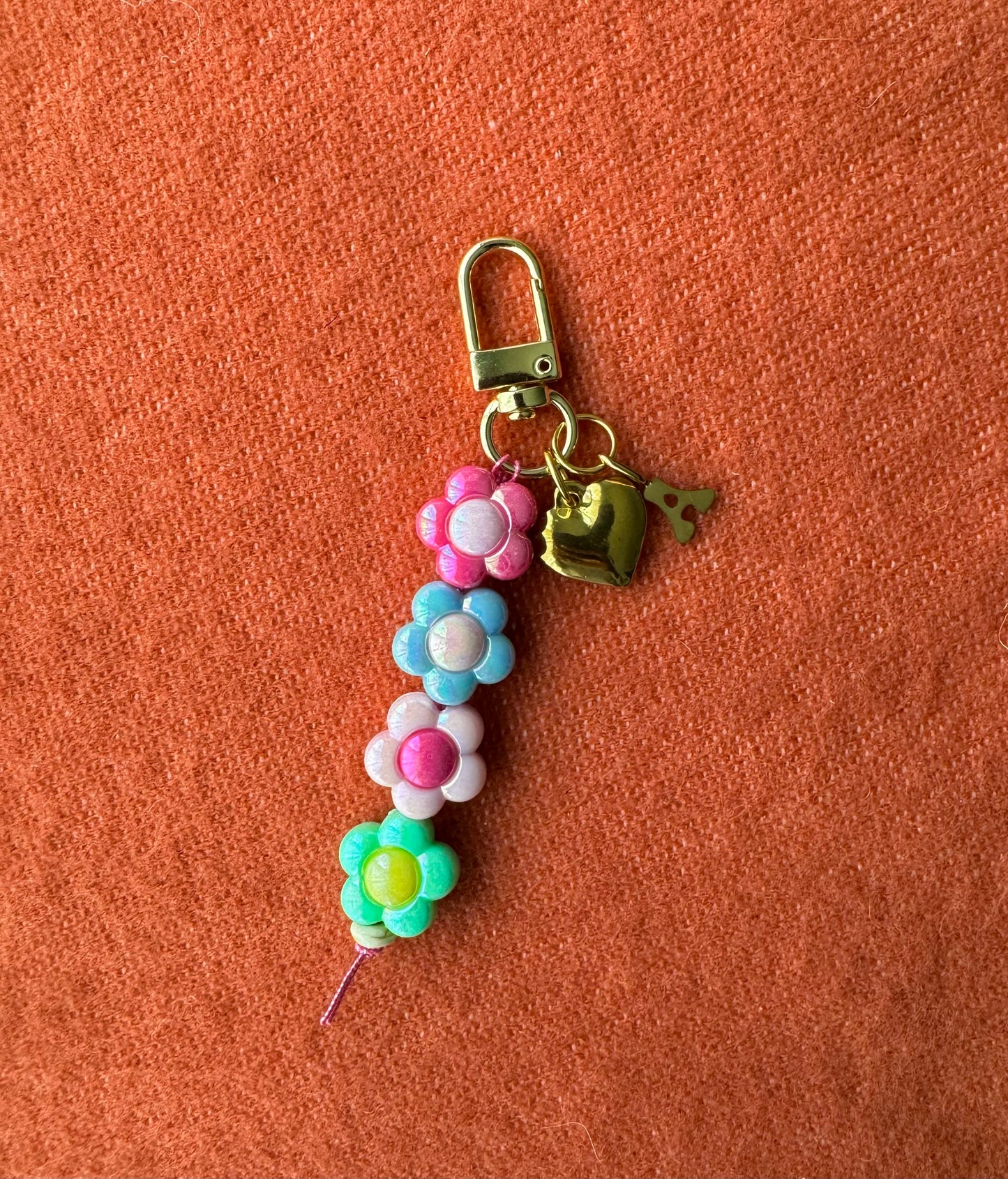 Personalized Flower Bag Charm