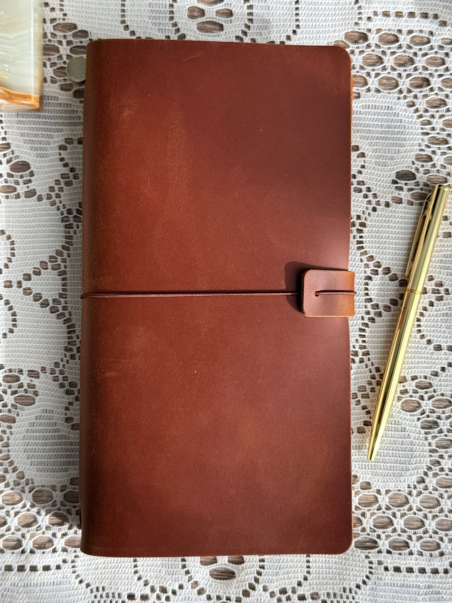 Handmade Custom Travelers Journal With Patches