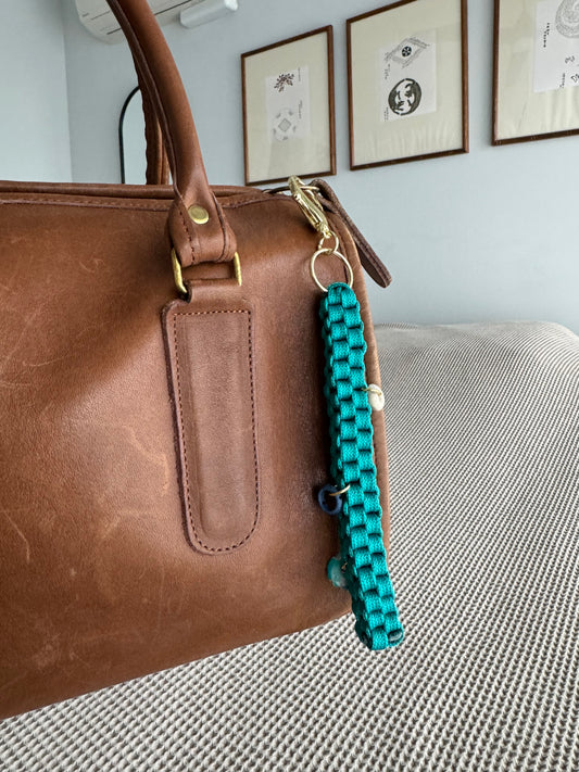 Teal Cord bag charm