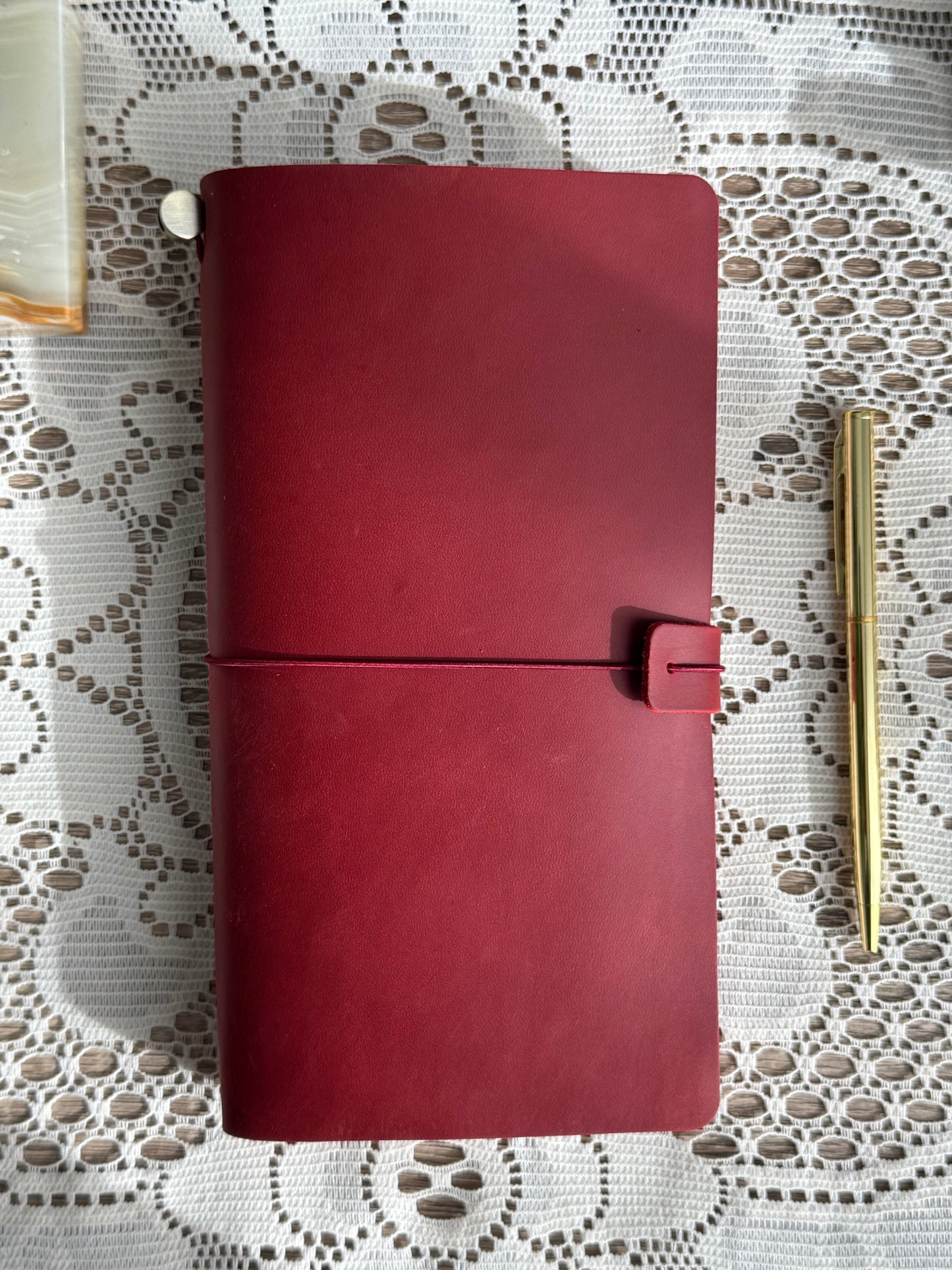 Handmade Custom Travelers Journal With Patches