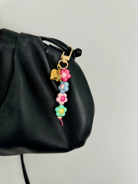 Personalized Flower Bag Charm