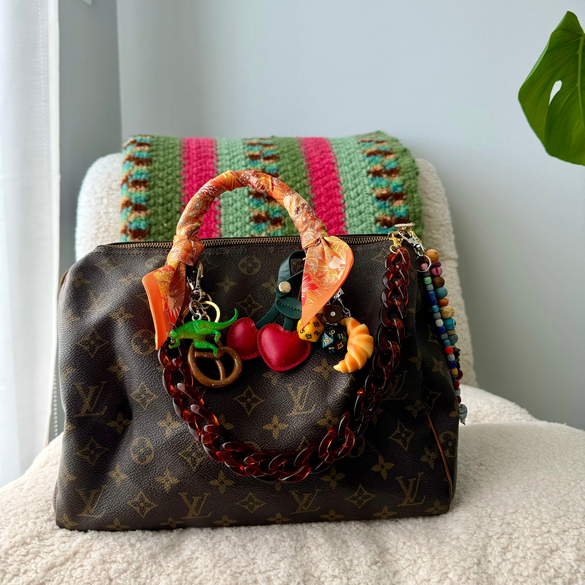 Customized Vintage Louis Vuitton Speedy 30 - Vibrant Charm Edition