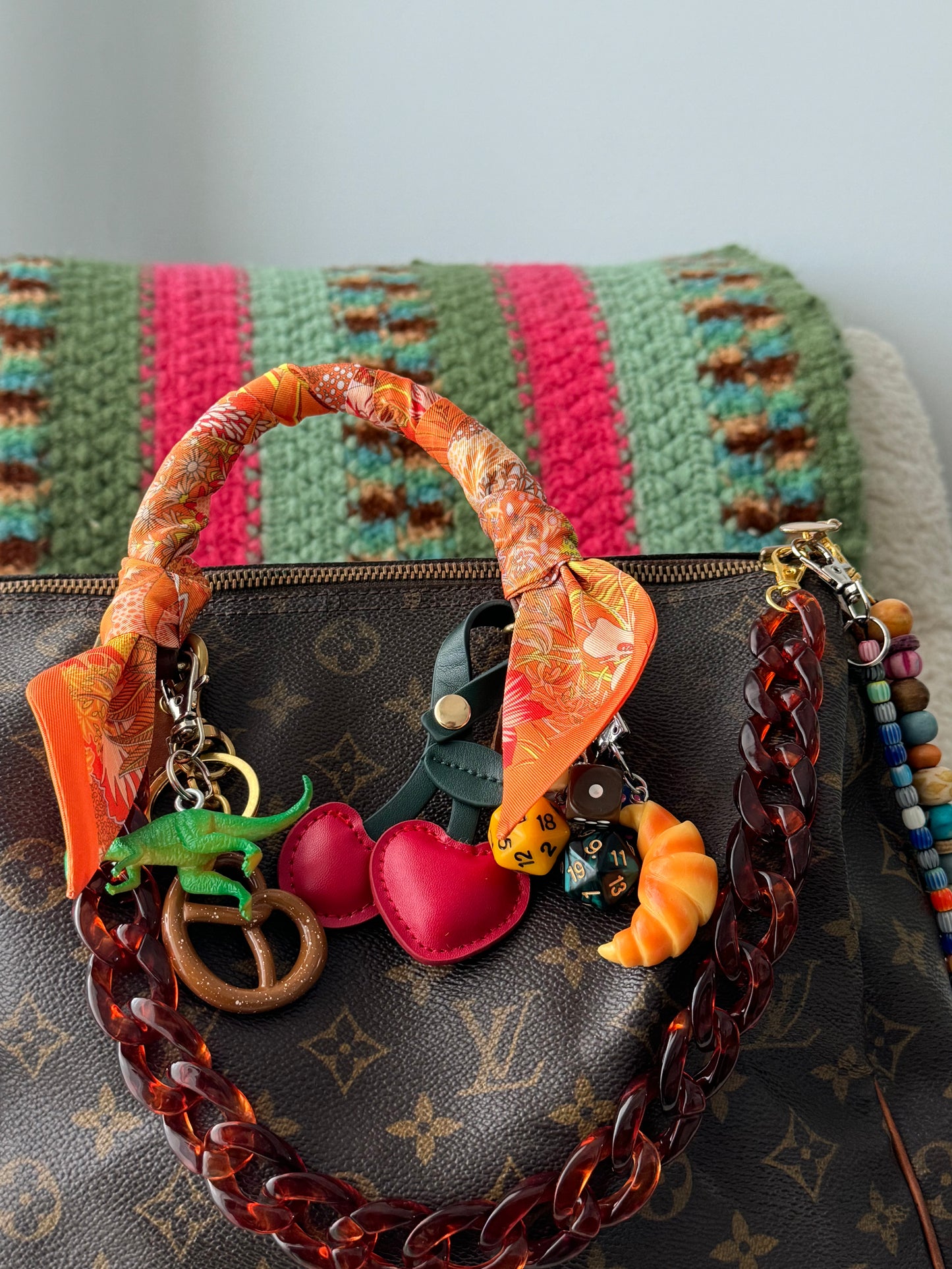 Customized Vintage Louis Vuitton Speedy 25 - Vibrant Charm Edition