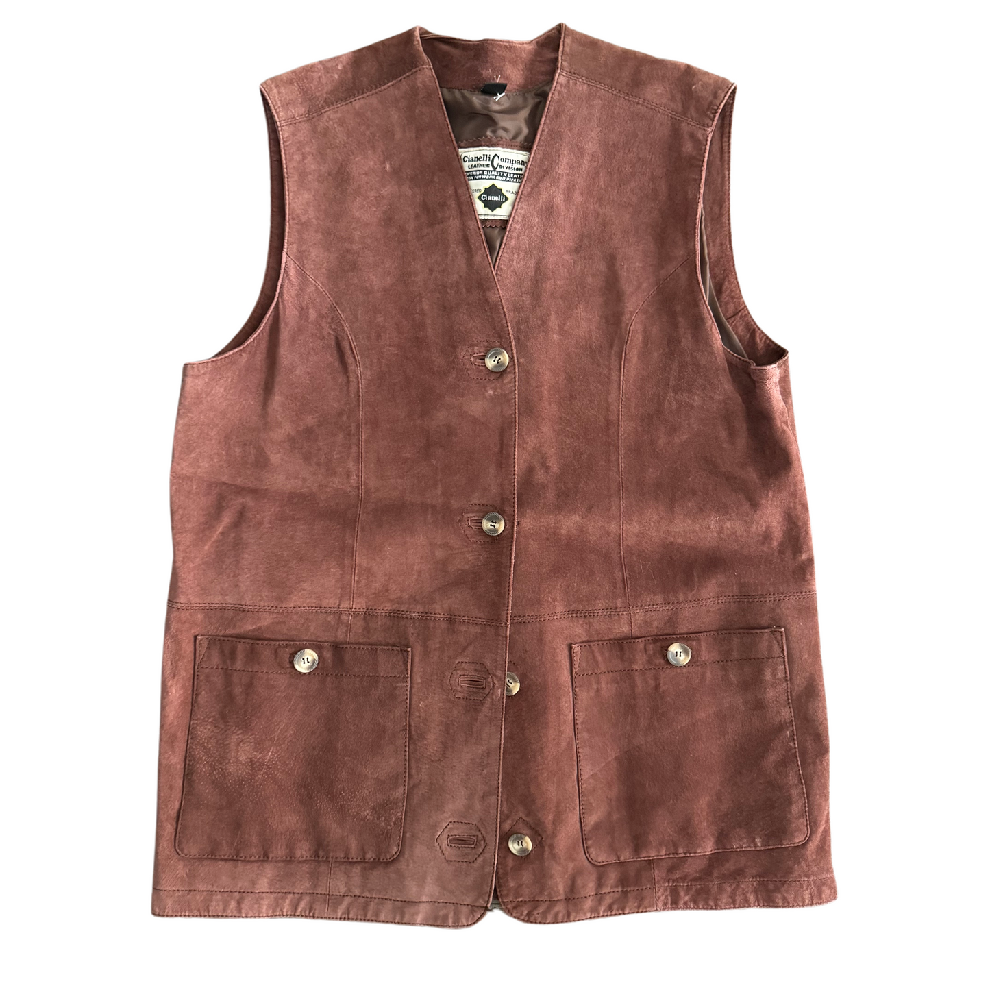 Vintage Brown Suede Vest Dress