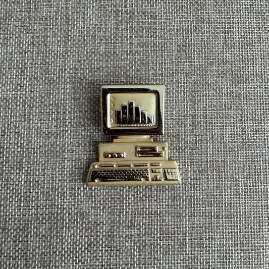 Vintage Gold Computer Brooch