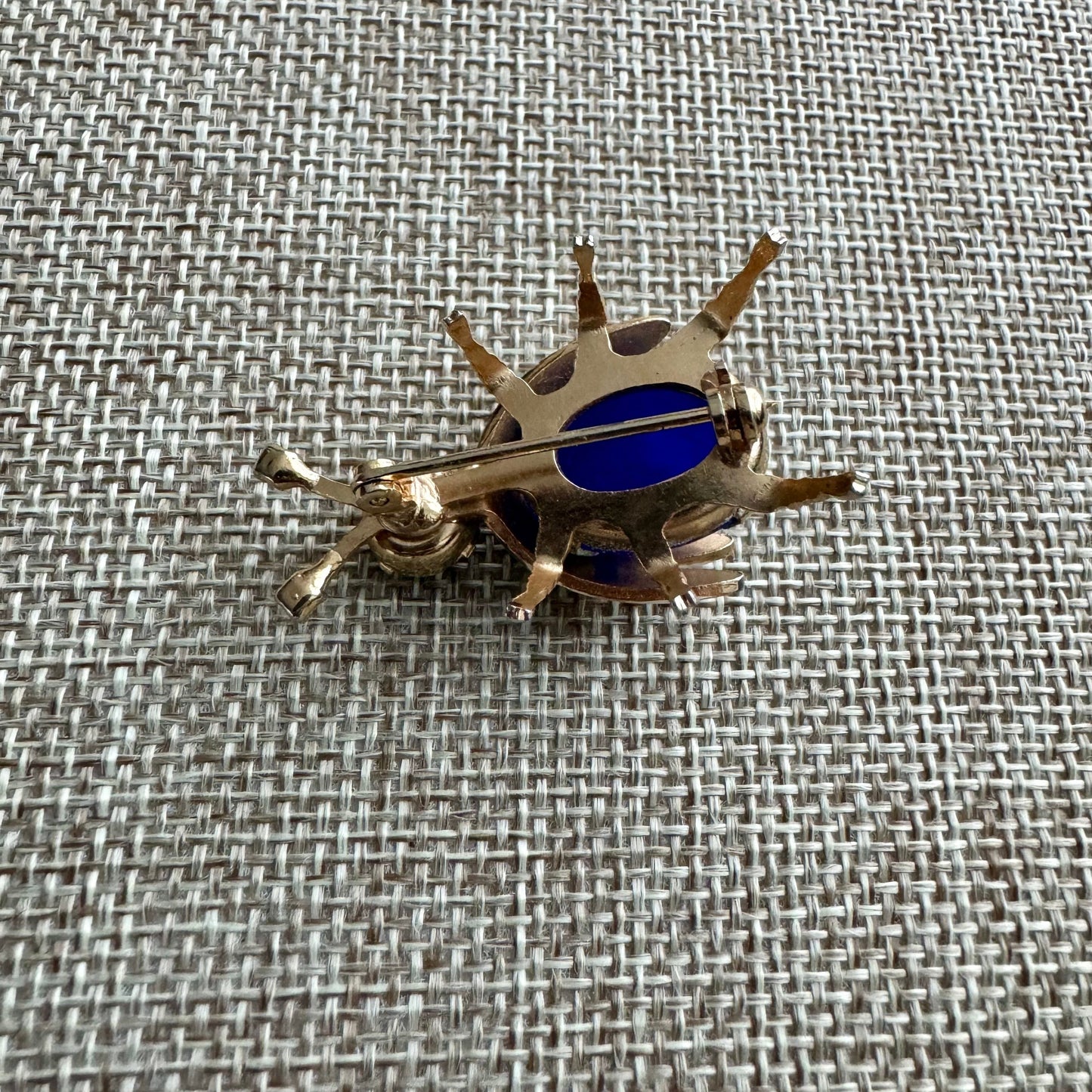 Vintage Lapis and Gold Bug Brooch