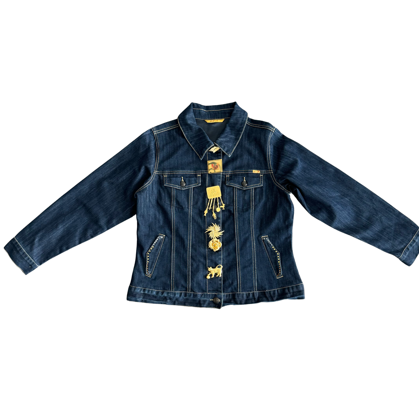 Custom Denim Brooch Jacket 1