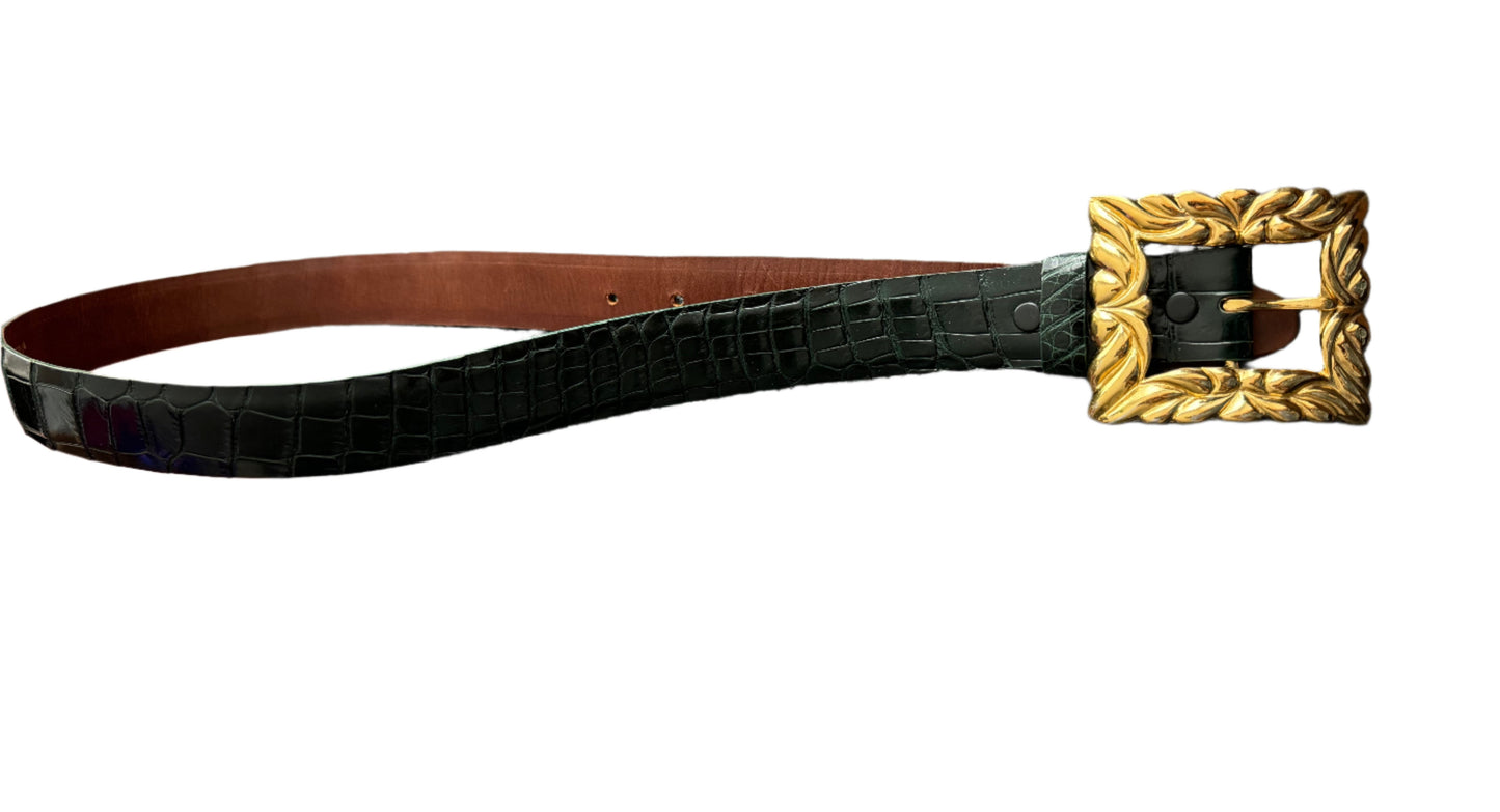 Kleinberg Sherrill Green Alligator Belt