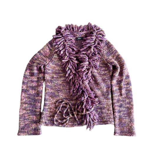 Y2K Purple Fringe Cardigan